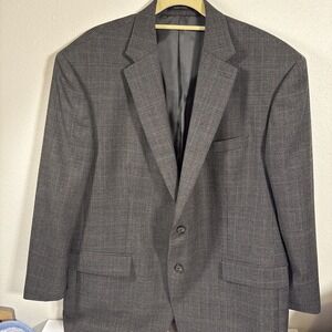 RALPH LAUREN 100% WOOL SPORT COAT sz 48R blazer Black Weave